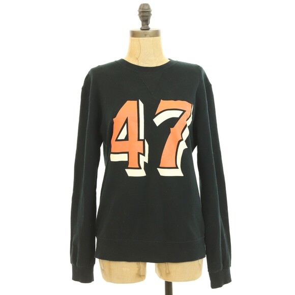 Nano Universe 47 Logo Sweatshirt Top Size M Cotton Graphic Black B13 - Picture 1 of 3